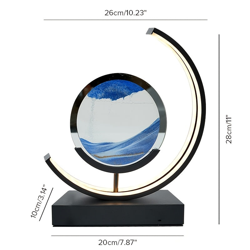 Sandscape Hourglass Table Lamp – Moving Sand Art LED Gift Light for Decor