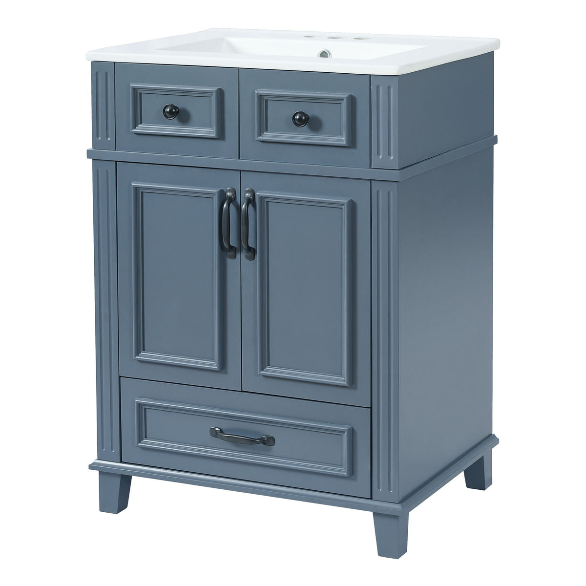 Bathroom Vanity with Sink and Storage Cabinet - White, Blue, or Dark Green