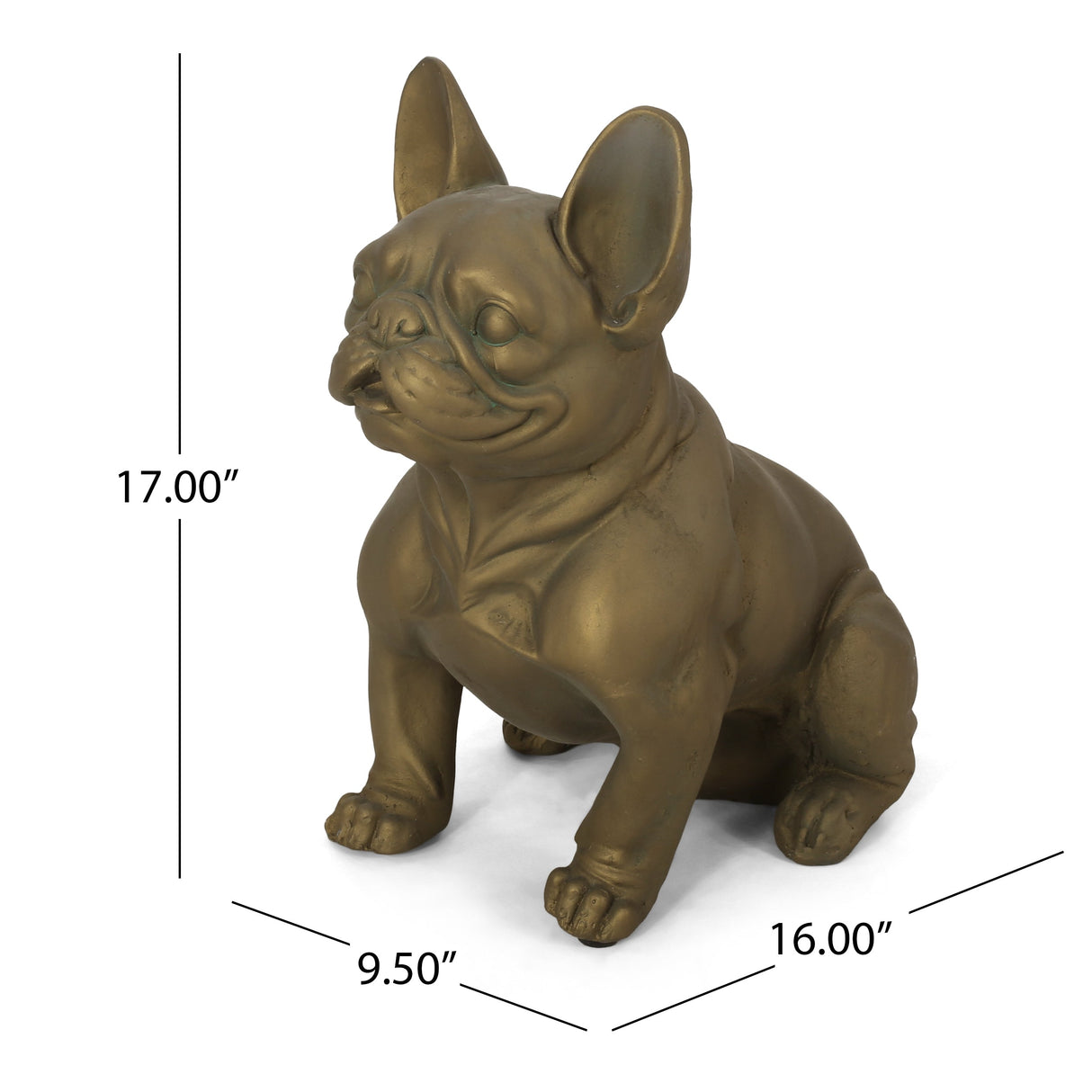 Dog Garden Sculpture, Outdoor French Bulldog Garden Statue