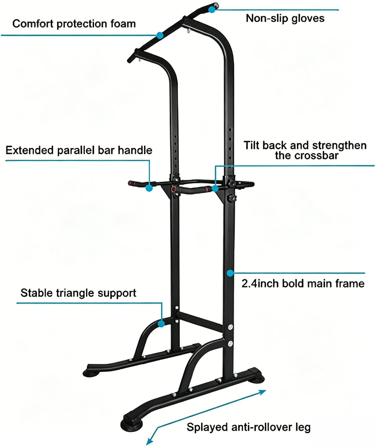Sport Power Tower Workout Dip Station Pull Up Bar