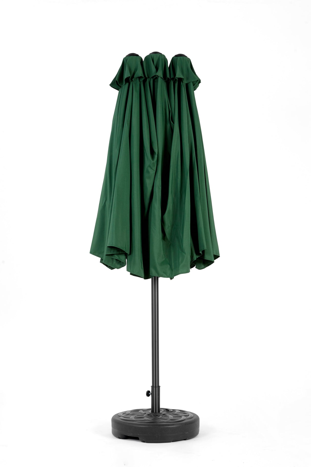 14.8 Ft Double Sided Outdoor Umbrella Rectangular Large with Crank (Dark Green)