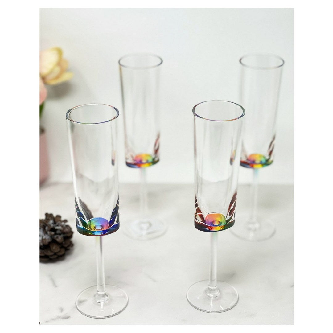 Oval-Halo-Plastic-Champagne-Flutes-Set-of-4-(4oz),-Unbreakable-Mimosa-Glasses-Plastic-Champagne-Glasses,-Acrylic-Wedding-Champagne-Flutes-Drinkware