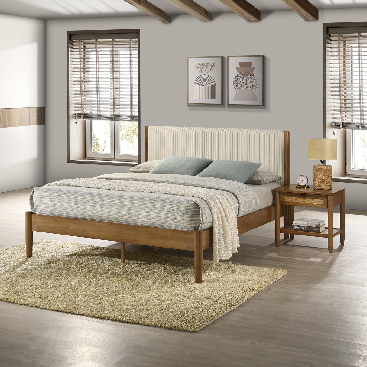 Vichy 4-Piece Rubberwood Queen Bedroom Set