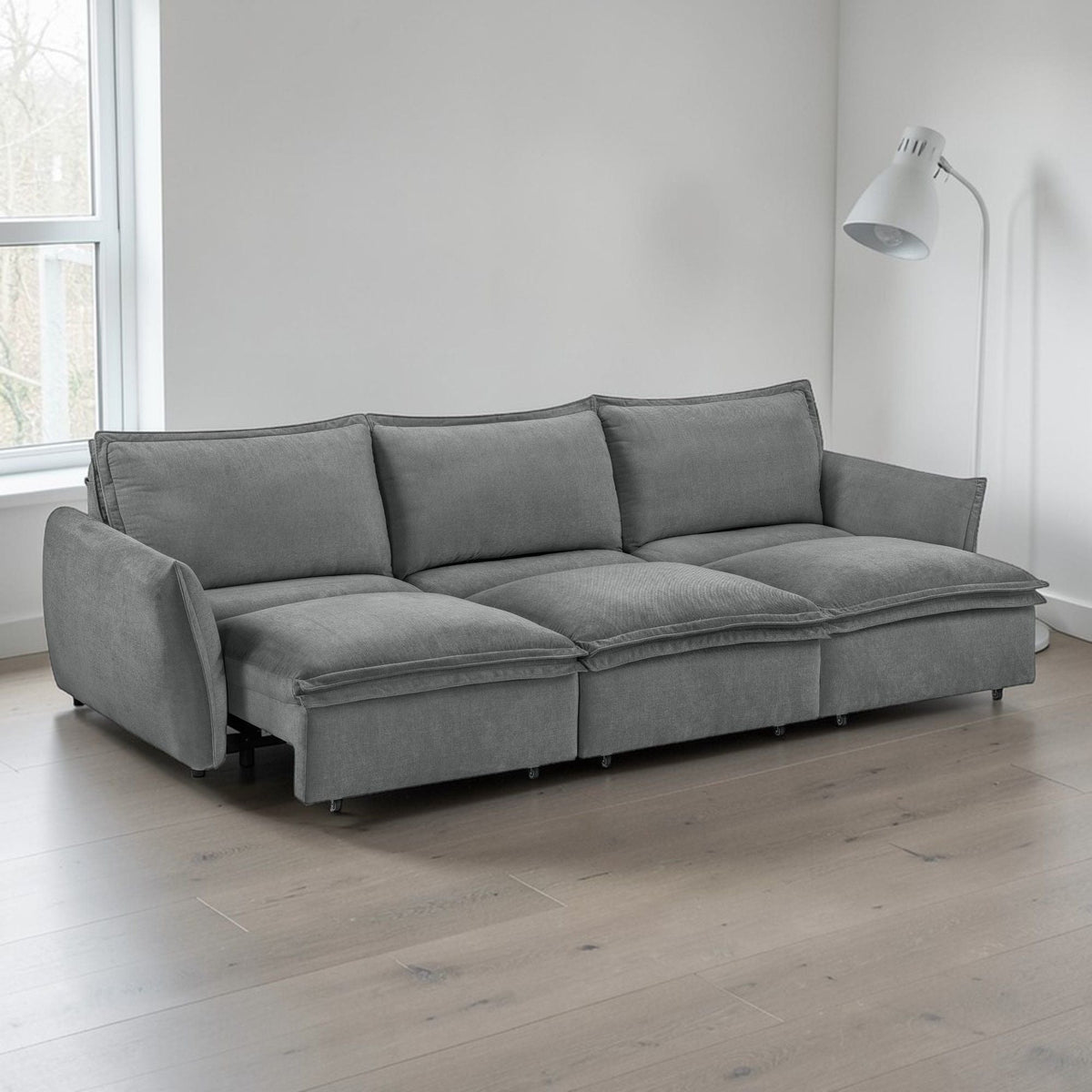 Power Sofa With Sleeper with Power Reclining - Gray