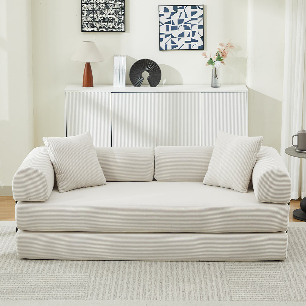 Folding Sofa Bed Convertible Couch with 2 Pillows