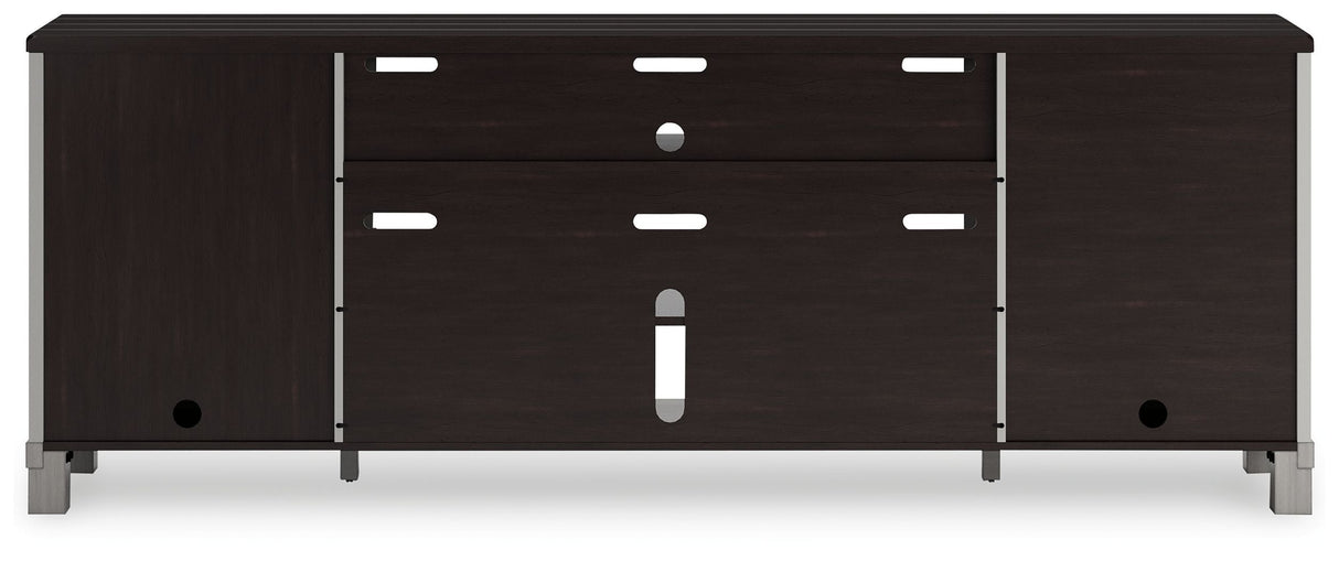 Darborn - XL TV Stand W/Fireplace Option - Gray / Brown