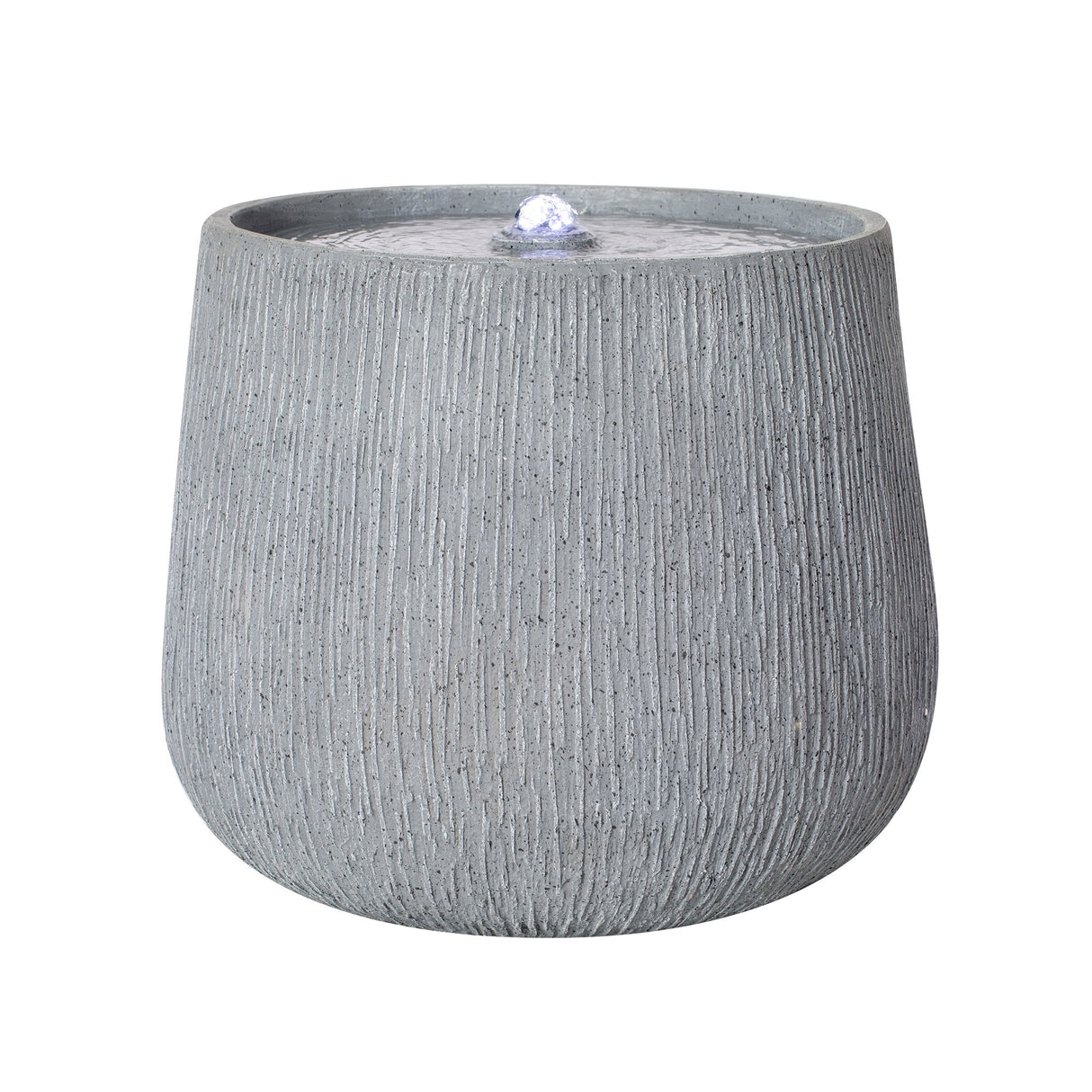 12.99' Gray Polyresin Outdoor Water Fountain with LED Light