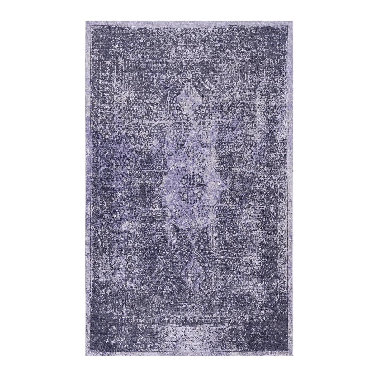 MAVAL Anthracite Washable Rug 3x5 Area Rug