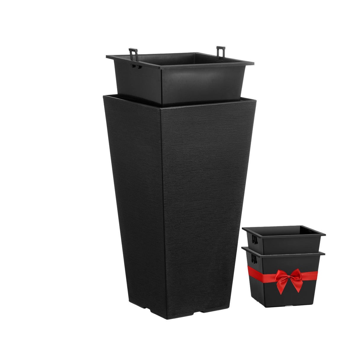 Set of 2 Tall Outdoor Planters 22 Inch