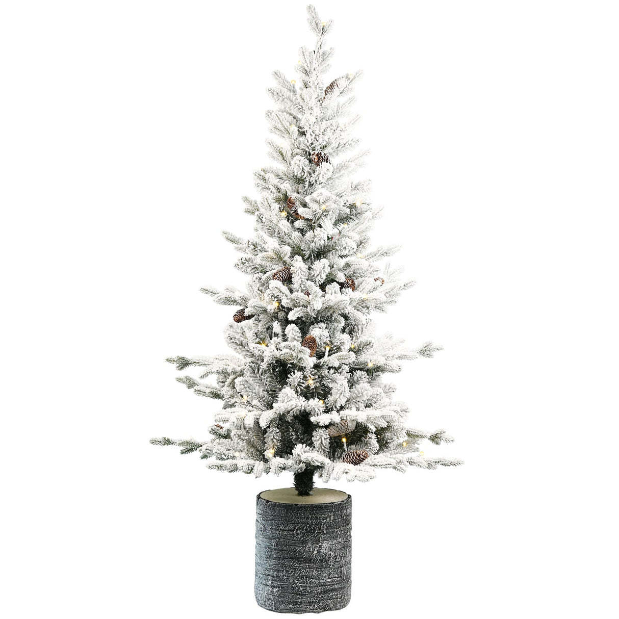 2ft Flocked Christmas Tree with Pot Base