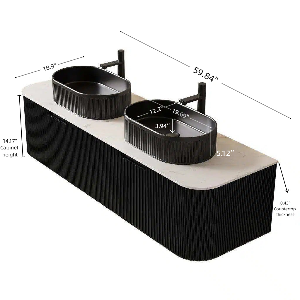 Dina 60" Bathroom Vanity & Sinks