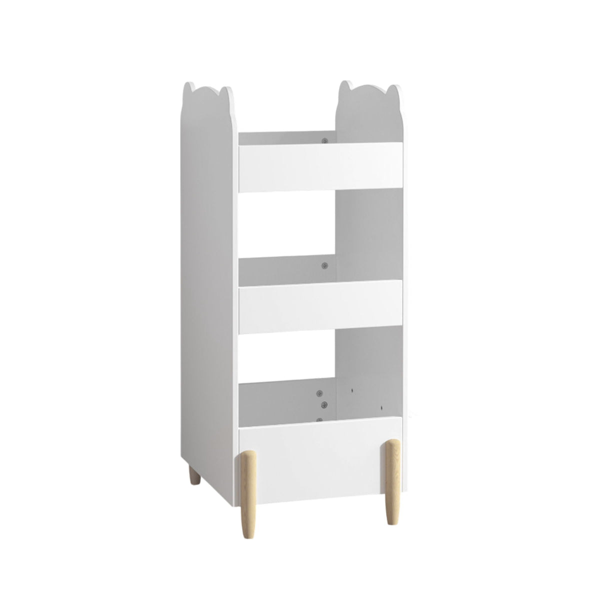 Bear Shaped Bookshelf with Chalkboard Side - 3-Tier Organizer - White