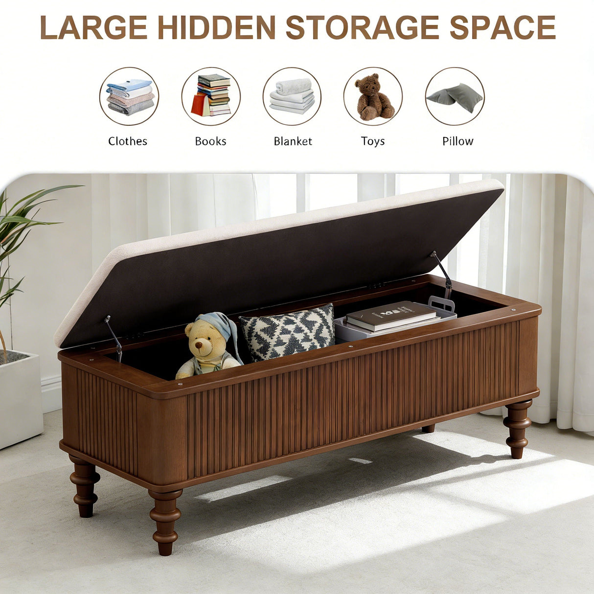 Multi Functional Storage Ottoman Bench