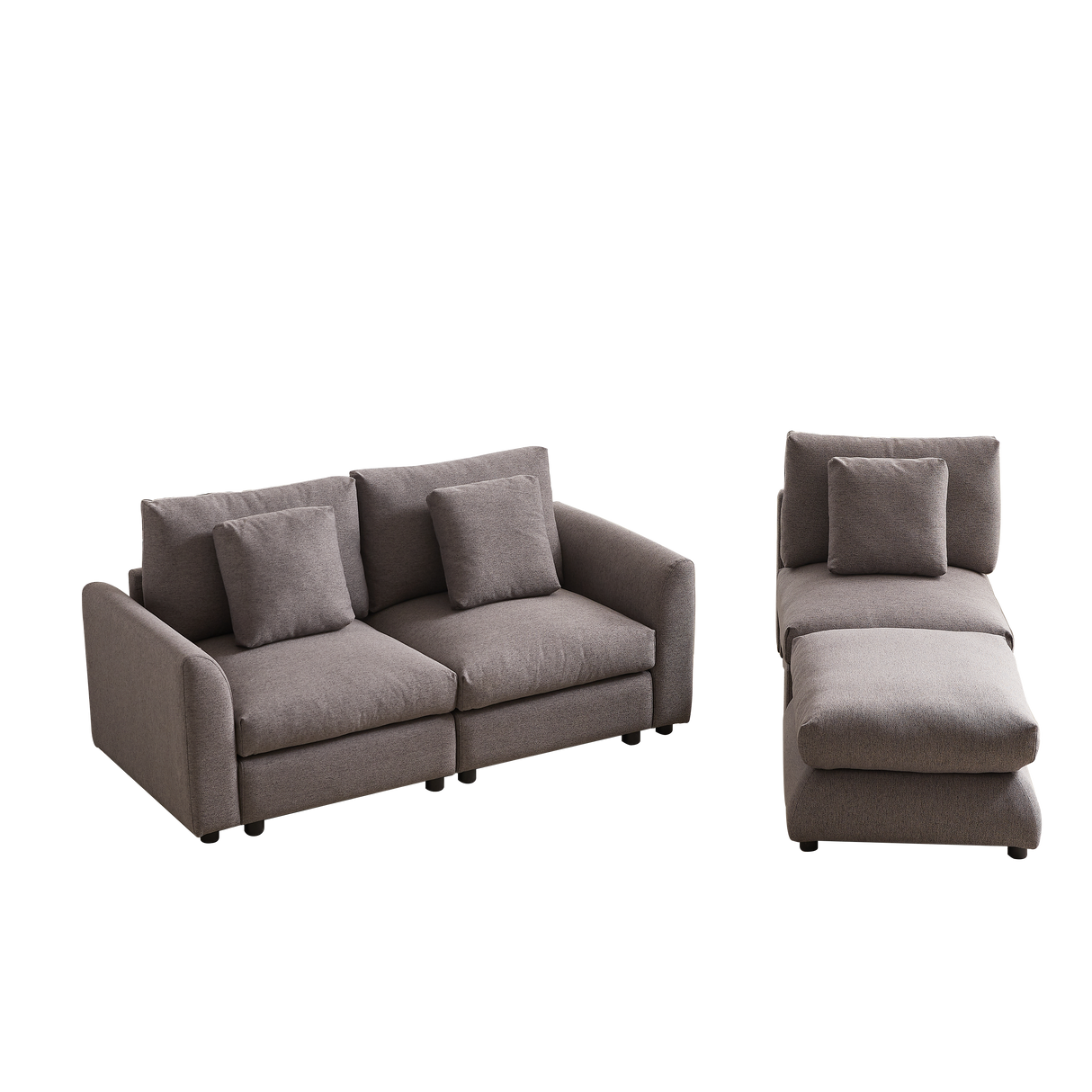 102.2 Inch Combination Modular Sofa with OttomanGrey