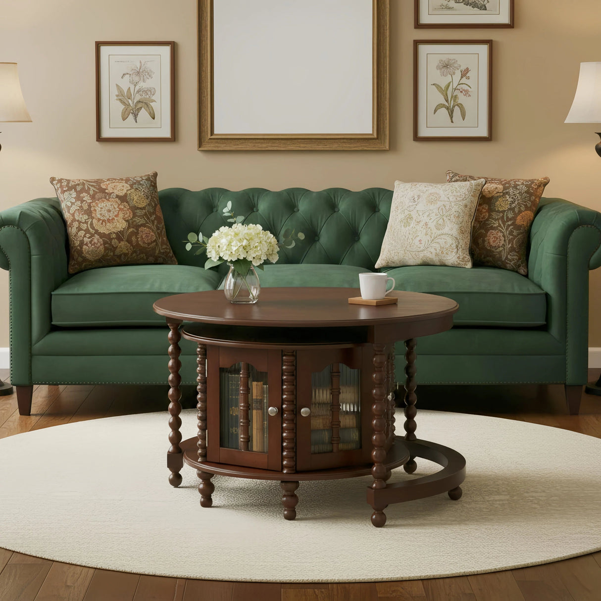 Vintage Round Nesting Coffee Table