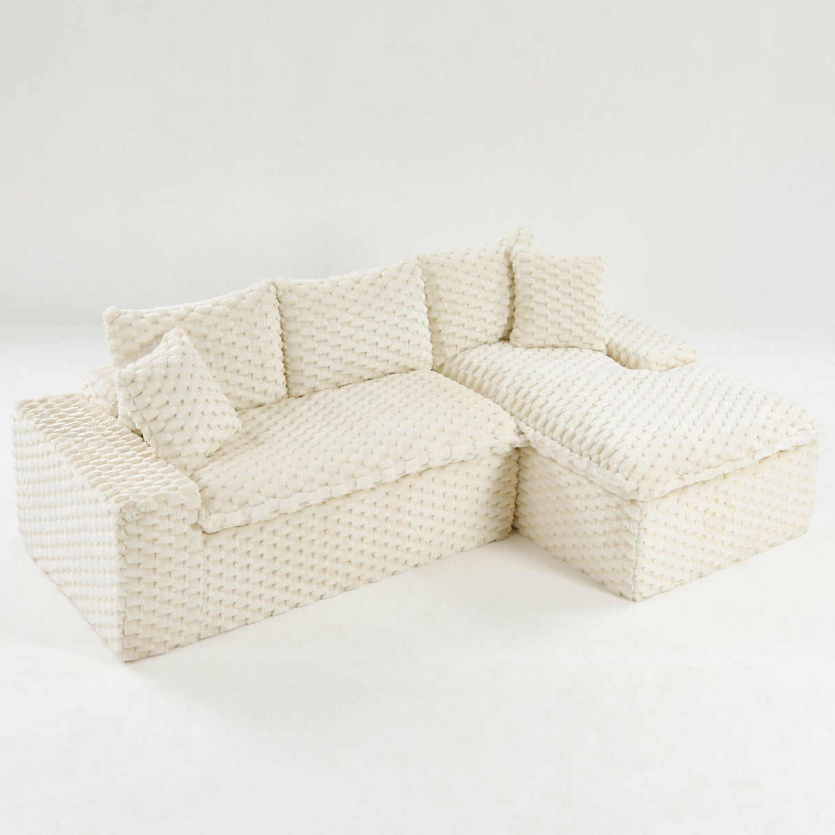 Modular Sofa, Convertible Twin Seat With Chaise Lounge