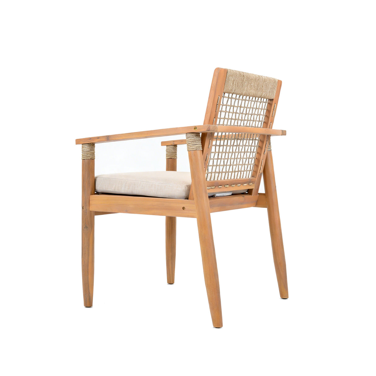 7 Pieces Acacia Wood Outdoor Dining Set with Cushions