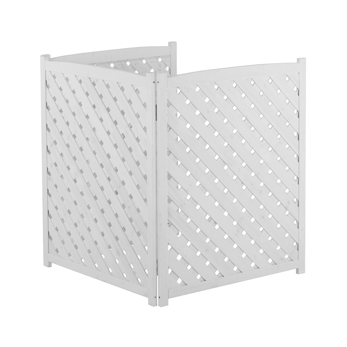 3 Panel Outdoor Air Conditioner Fence Screen, Privacy Fence - White