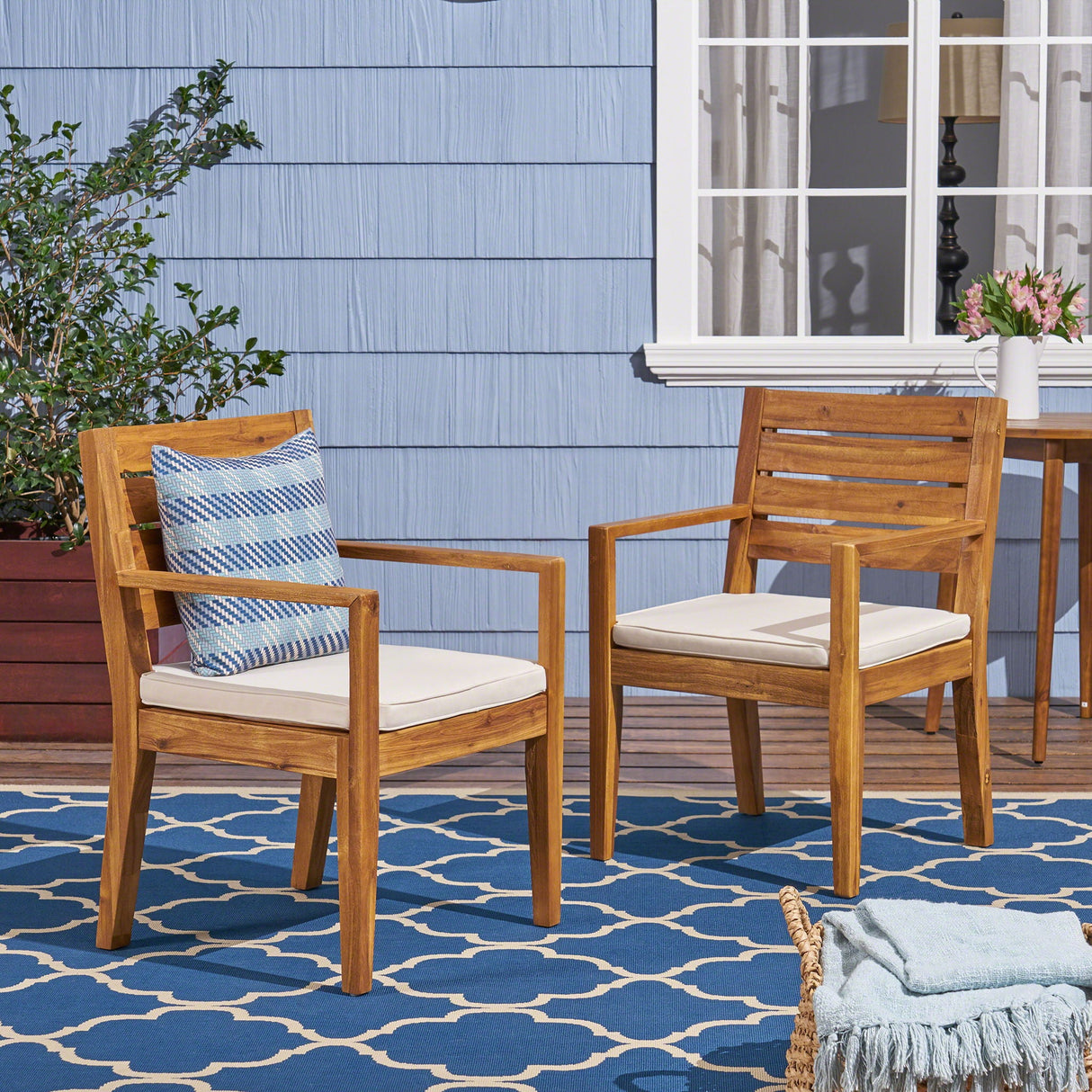 Outdoor Elegant Design Dining Chair (Set of 2)