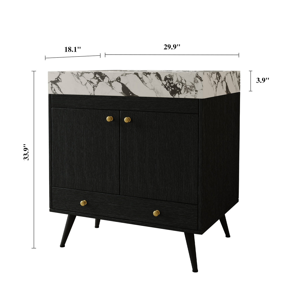 Contemporary Free-standing Bathroom Vanity with Faux Marble Top