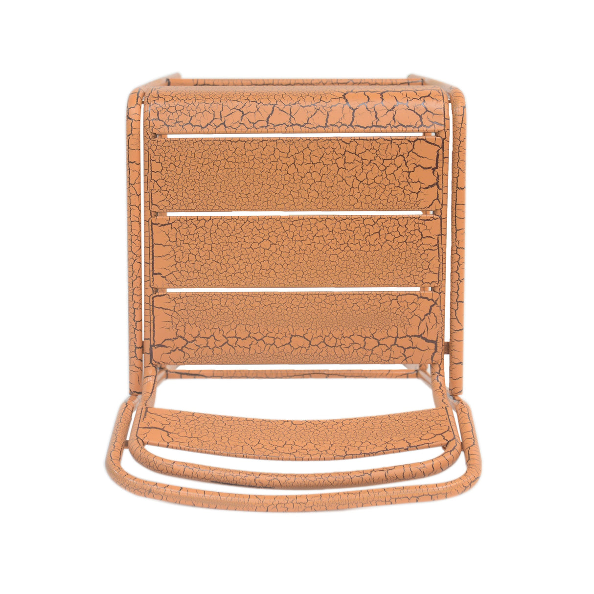 Carmella Outdoor BarStool Set of 2 Iron Slat Design Orange Matte Finish