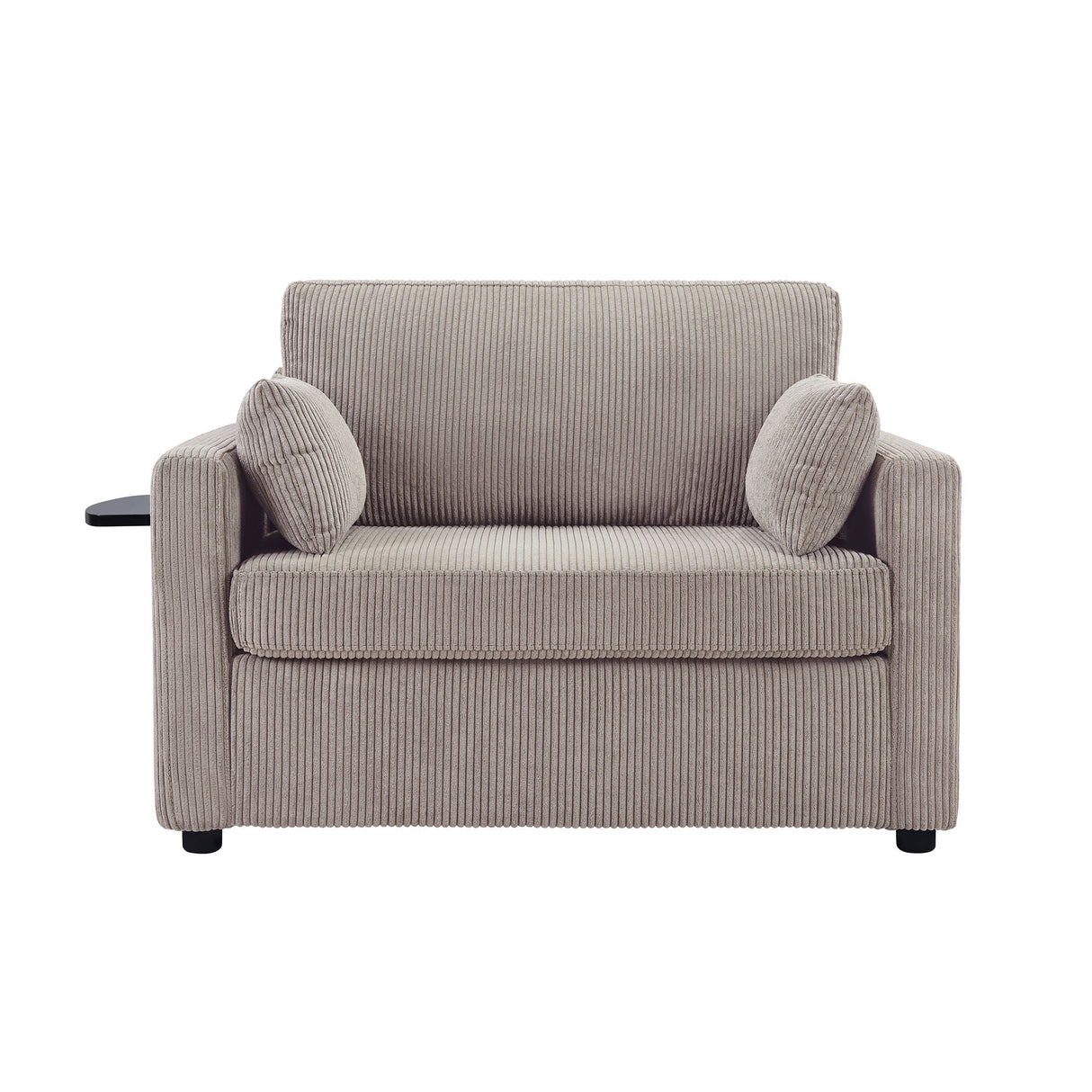 Sleeper Sofa With Foldable Mattress, USB Ports, Side Table & Storage Pocket