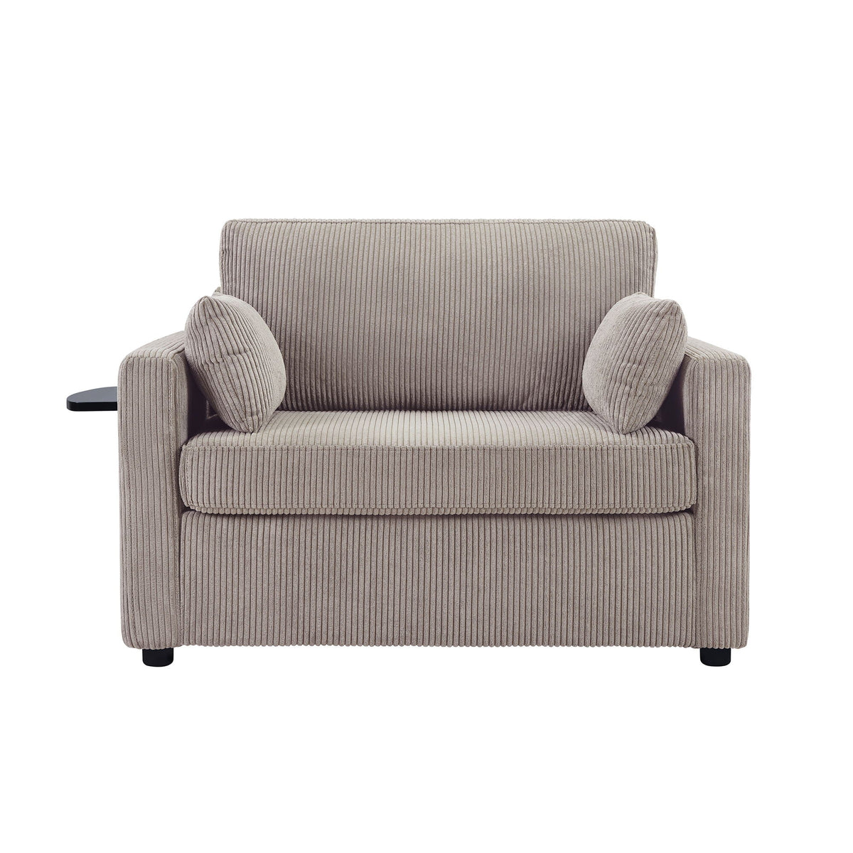 Sleeper Sofa With Foldable Mattress, USB Ports, Side Table & Storage Pocket