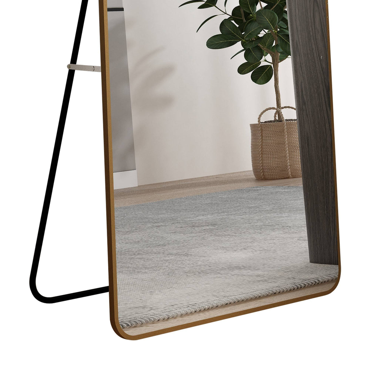 The 4th Generation Floor Mounted Full Length Mirror with Gold Frame
