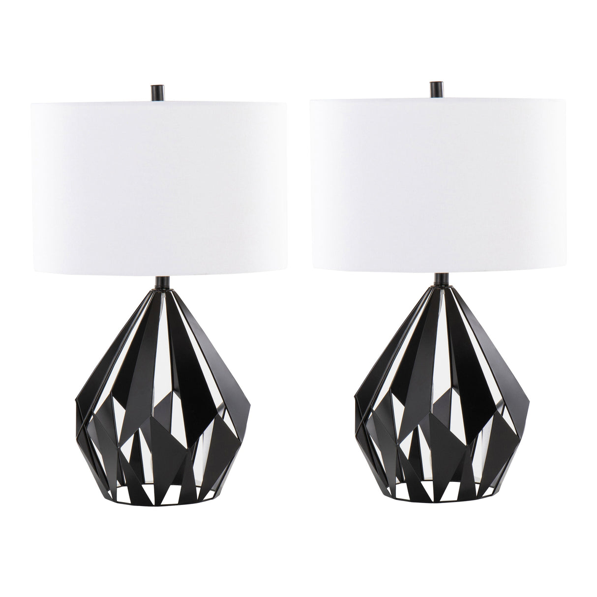 Geome Tri 28" Contemporary Metal Table Lamp Set
