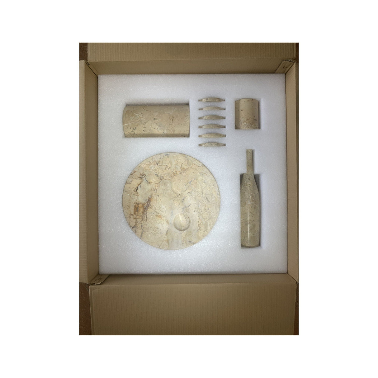 10 Pieces Luxury Natural Marble Dining Room Accessories Set