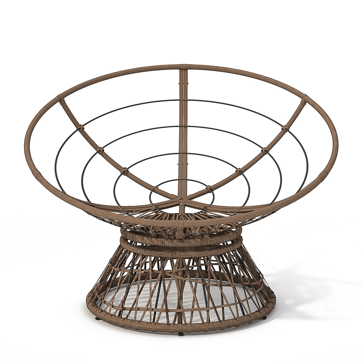 Ergonomic Wicker Chair with Cloud Density Cushion and Swivel