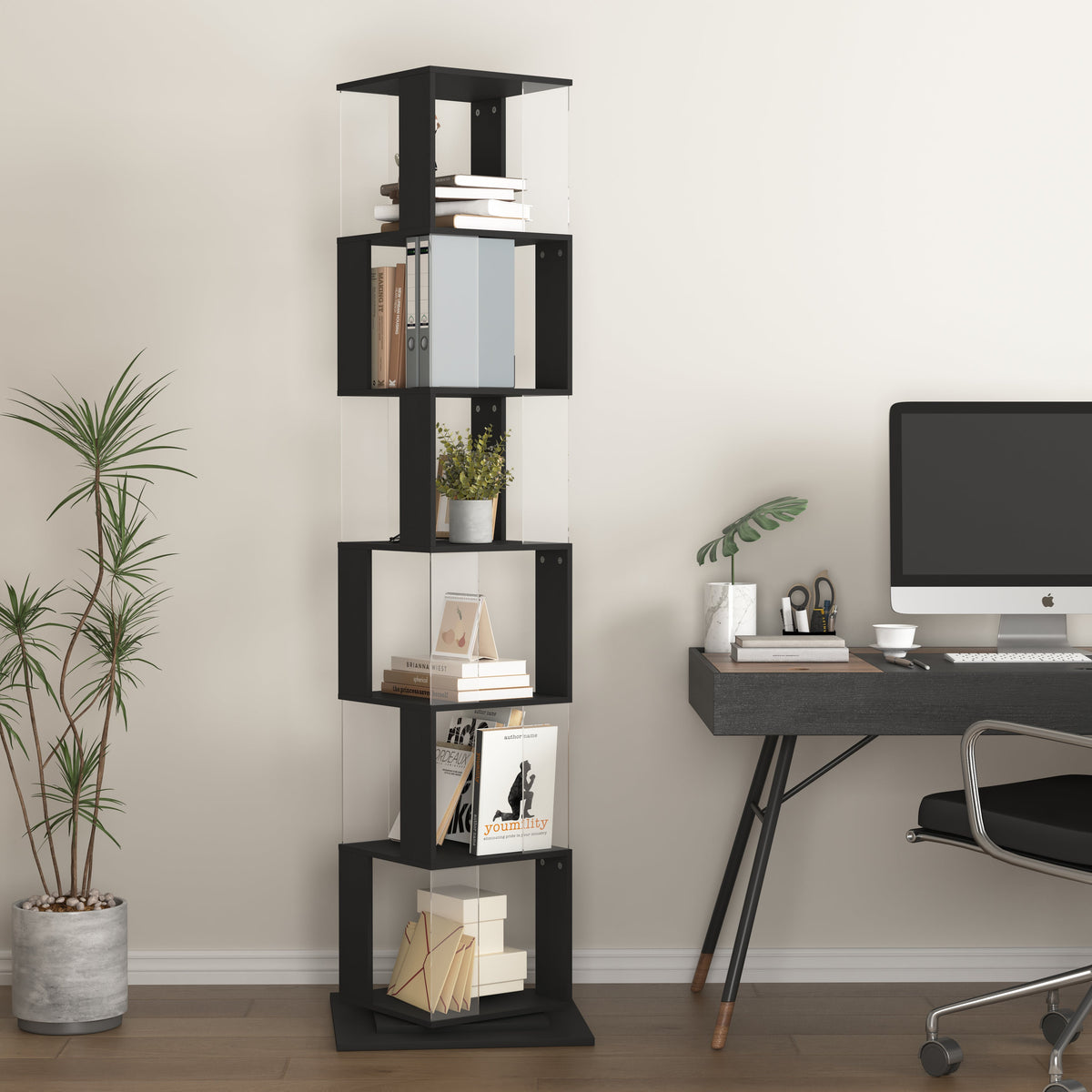 360° Rotating 6-Tier Display Shelf