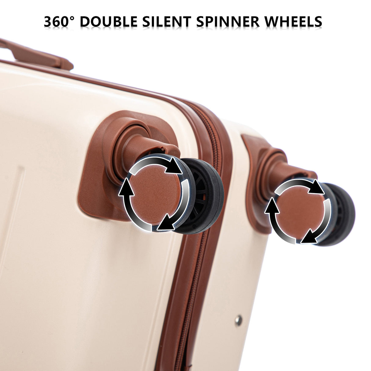Set 3PCs 20'/24'/28' ABS Spinner Wheel Luggage - Beige