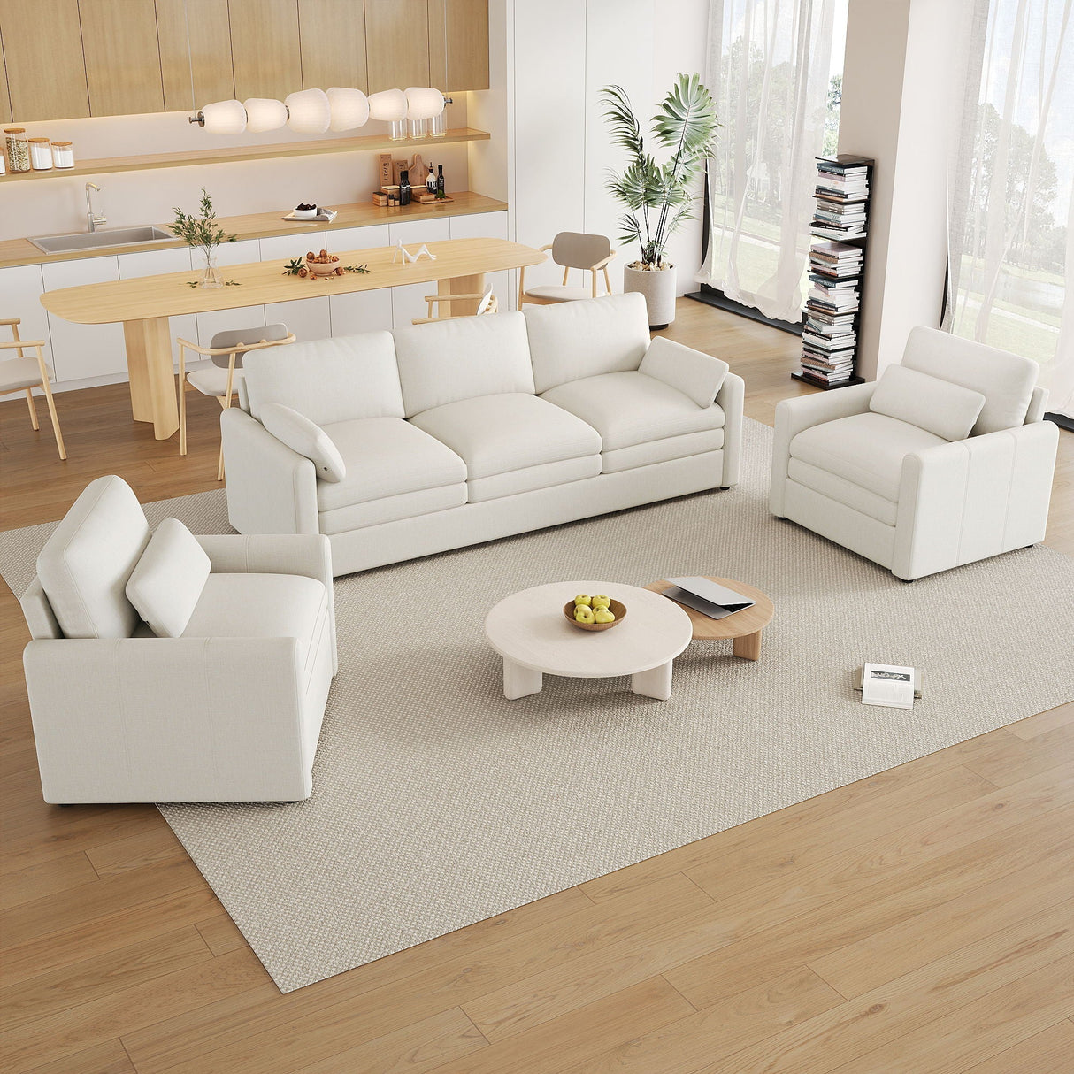 Cozy Sofa Set Oversized Comfy Cloud Sofa with Double Cushion
