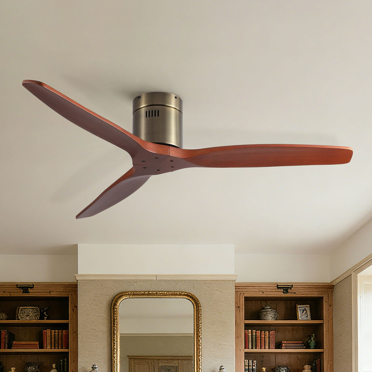 Low Profile Flush Mount Ceiling Fan Without Light