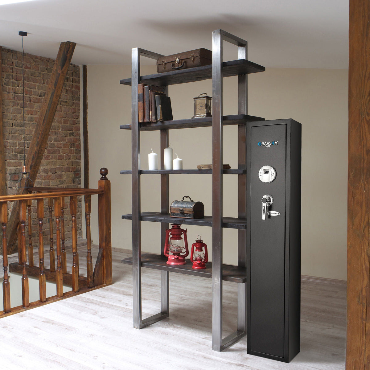 Biometric Rifle Safe with Fingerprint Access – Black