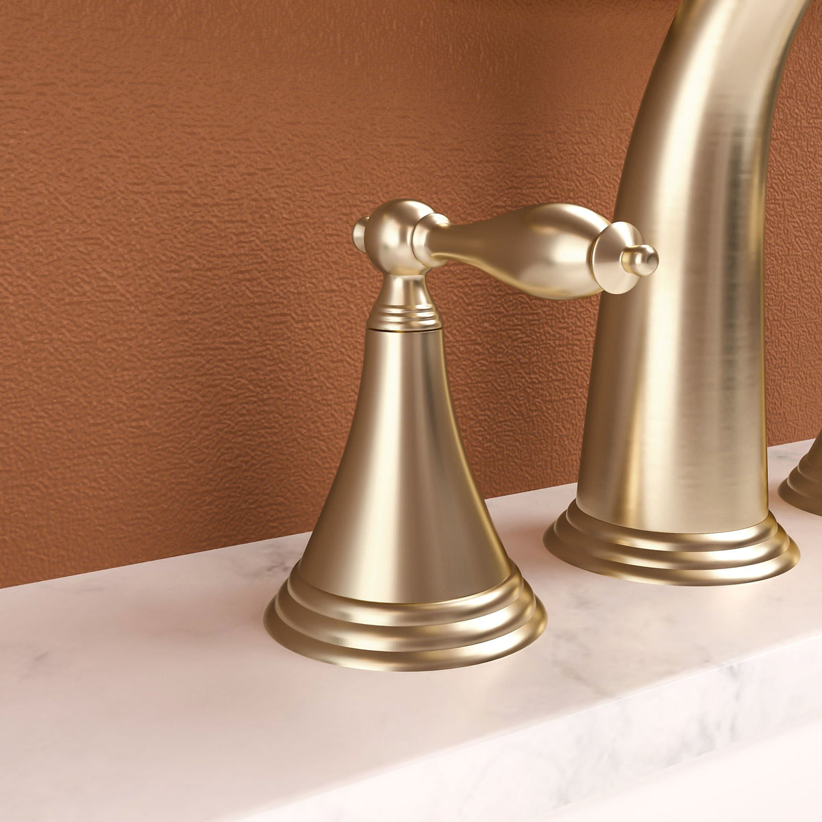 Elegant 2 Handle Widespread Bathroom Faucet With Pop Up Drain And Water Supply Lines