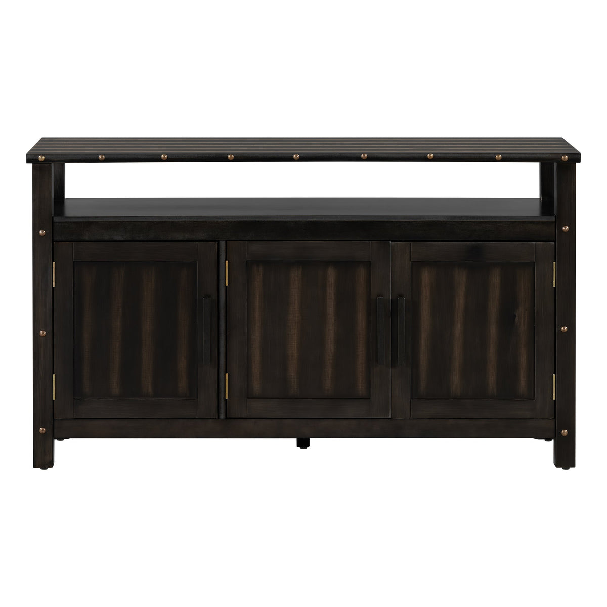 U_Styled 55.1'' Pine Wood Buffet Cabinet with 3-Door Storage