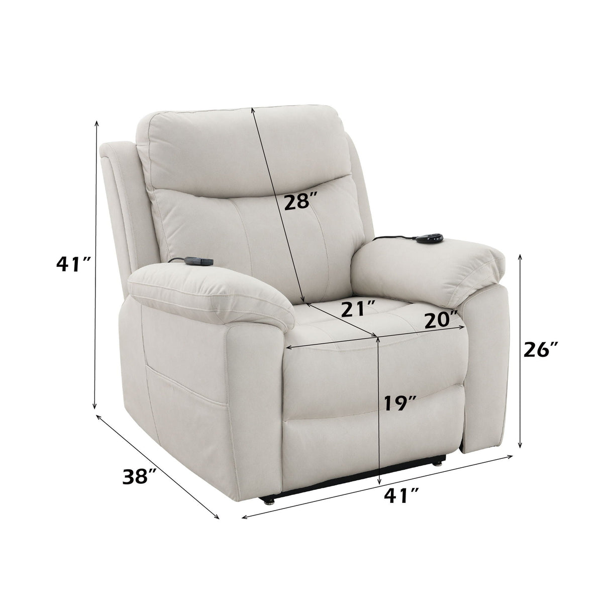 Chriki - Power Motion Recliner & Lift Heating Massage Chair - Beige