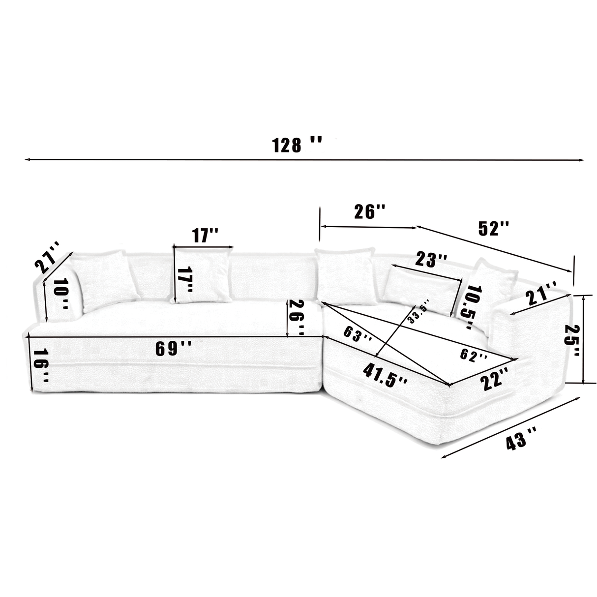 Modular Sofa Modern Minimalist Style Green Upholstered
