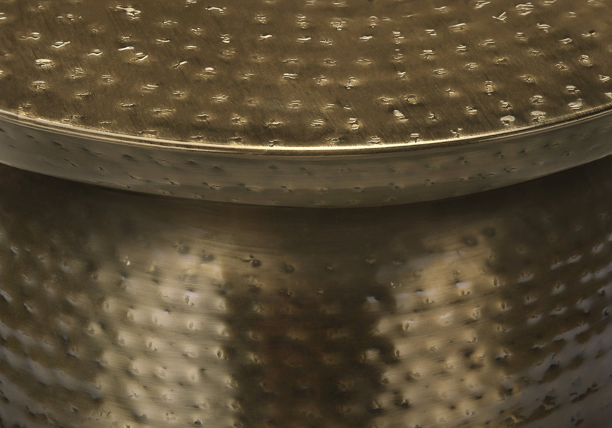 End Table with Bell Shaped Base and Hammered Texture