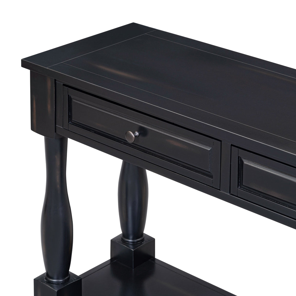 TREXM 63" Long Console Table with Drawers and Shelf