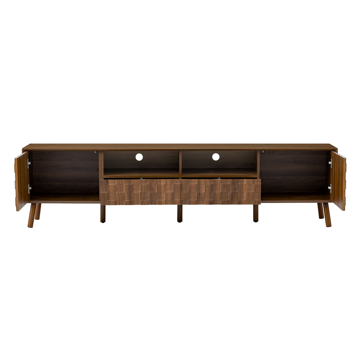 TV Stand With Drawers And Cable Management - Walnut
