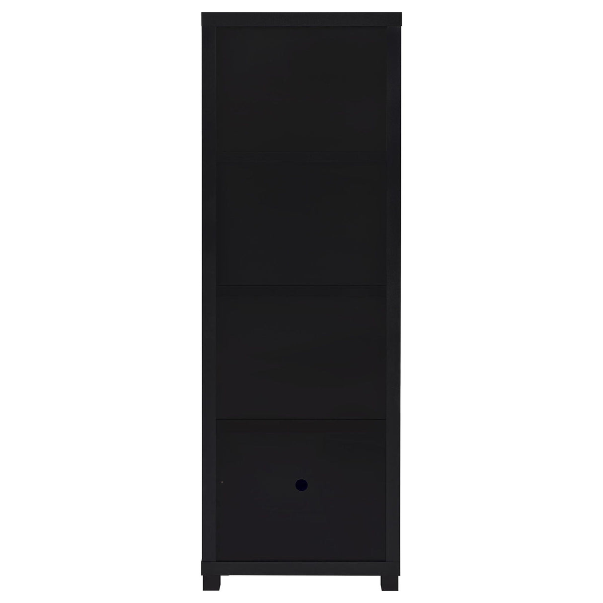 Sandl - 3 Shelf Media Tower With Cabinet Storage Solution - Black