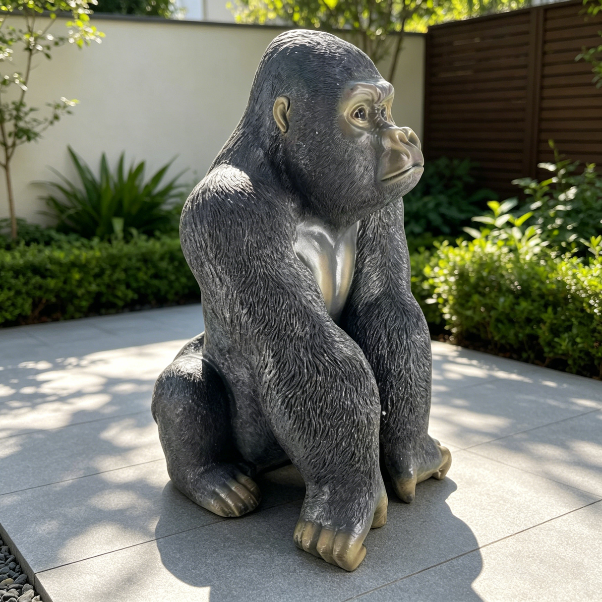 Realistic Silverback Gorilla Figurine