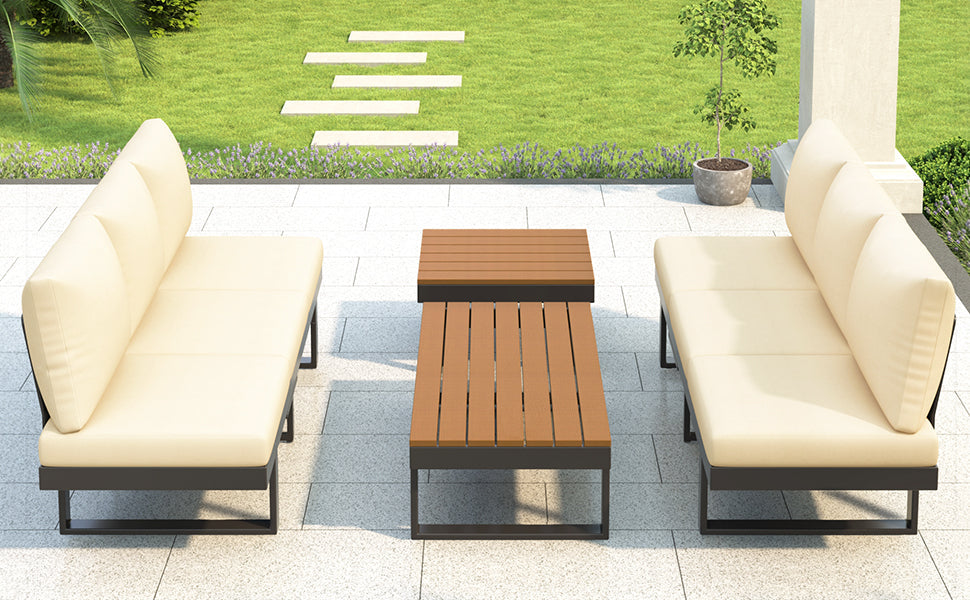 Outdoor Sectional Sofa Set with Adjustable Reclining Seats