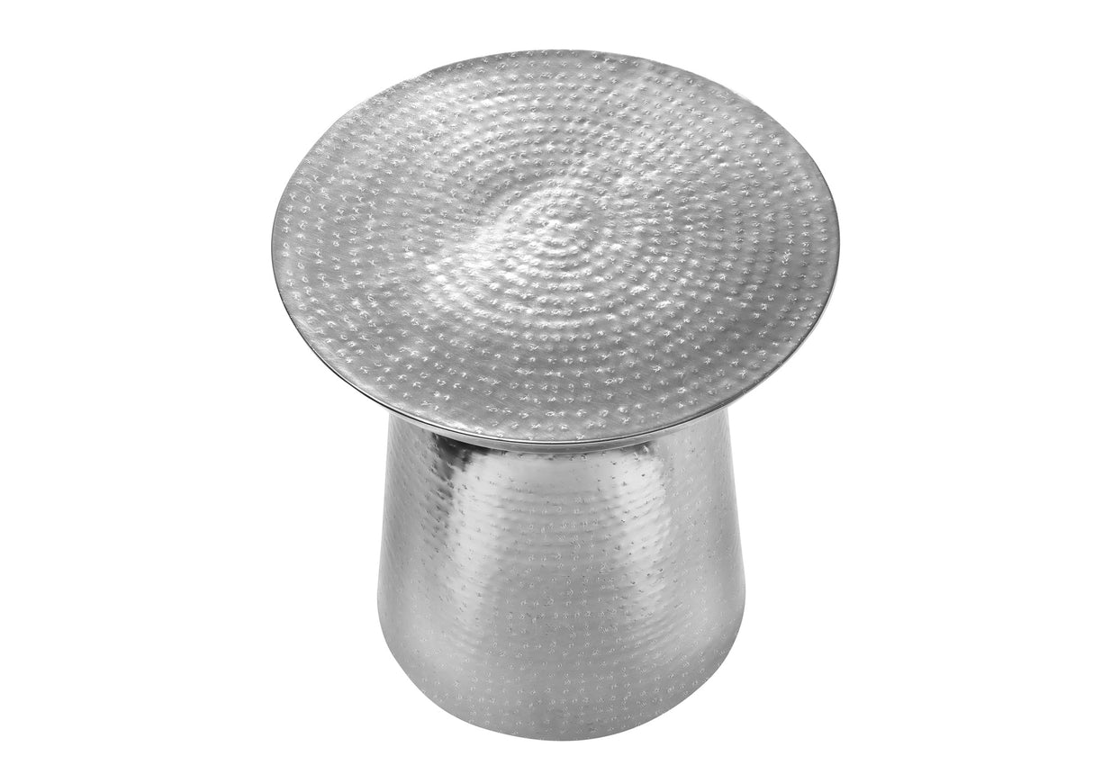 Arcanite End Table with Bell Shaped Base and Hammered Texture