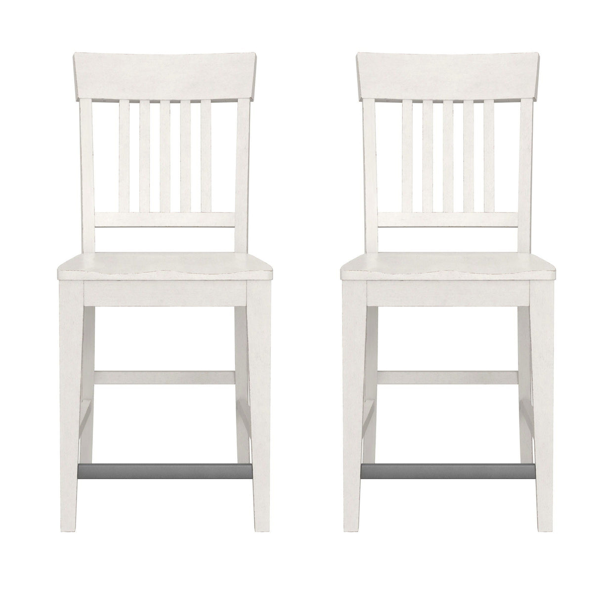 Slat Back Counter Stools (Set of 2) - White
