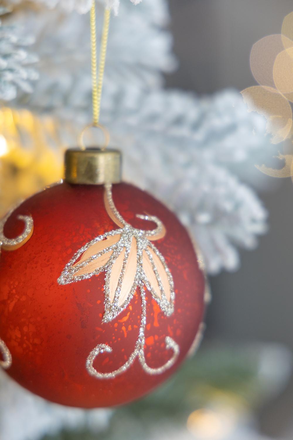 Red-and-Gold-Glitter-Christmas-Ball-Ornaments,-Set-of-12-Christmas-Ornaments