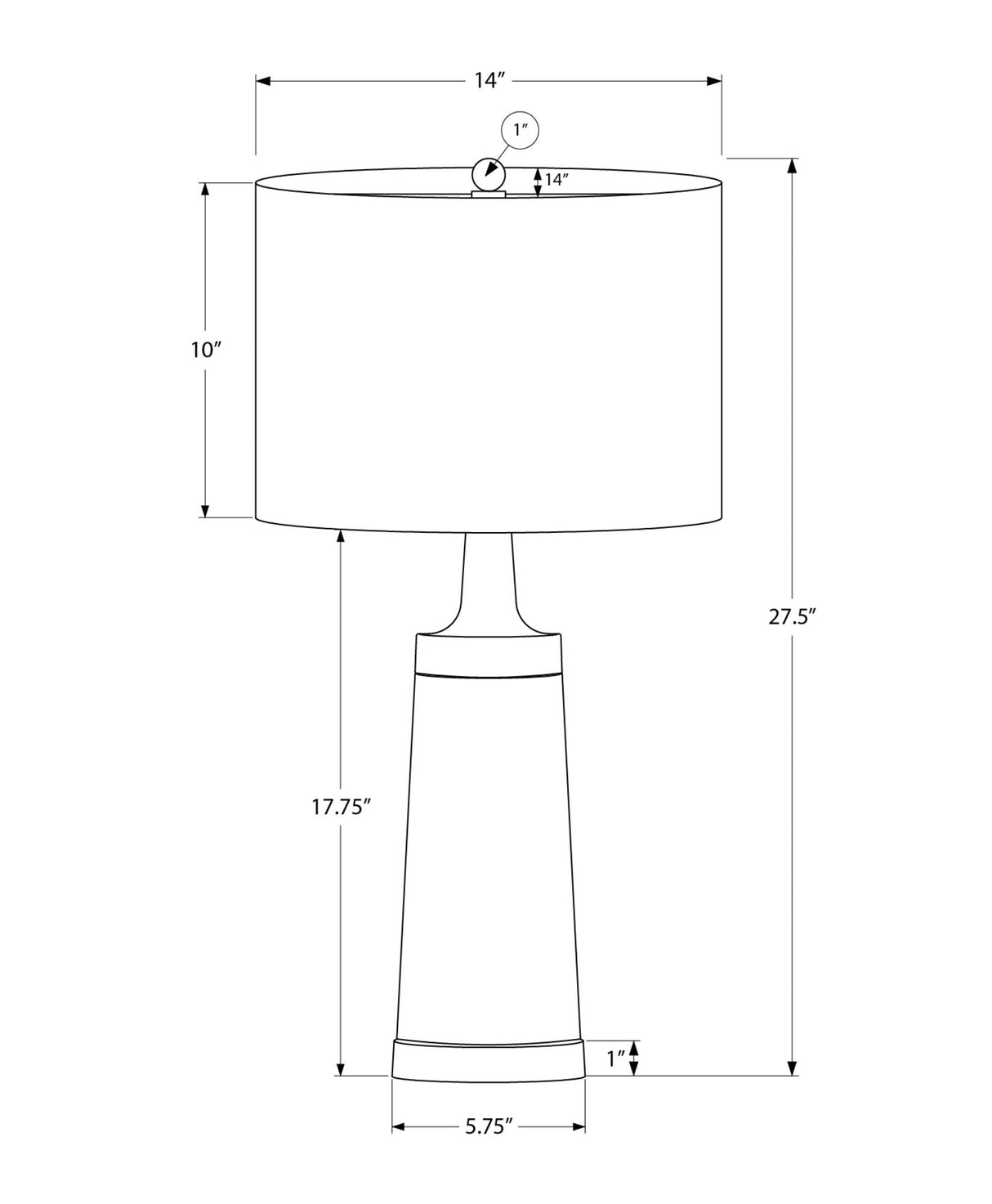Lighting Table Lamp Resin Contemporary - Black / Cream